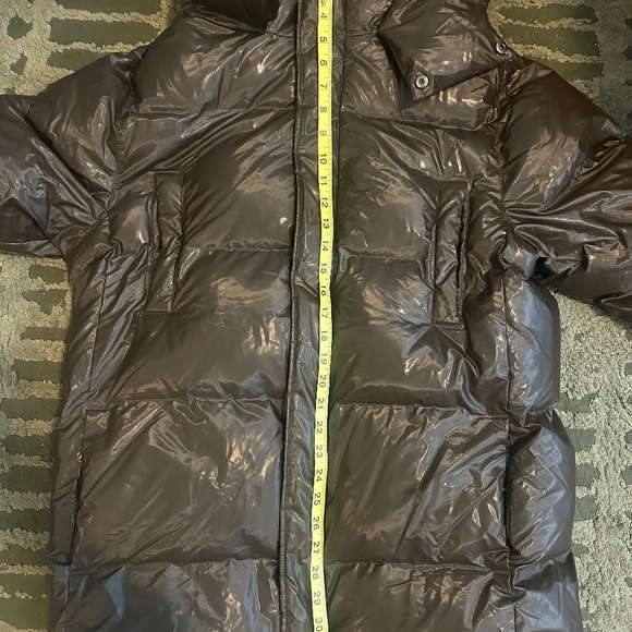 Glossy brown Rains puffer coat - Picture 3 of 9